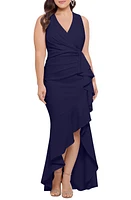 Betsy & Adam Sleeveless High-Low Ruffle Gown at Nordstrom,