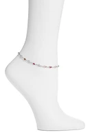 VIDAKUSH Rainbow Crystal Station Anklet in Silver at Nordstrom