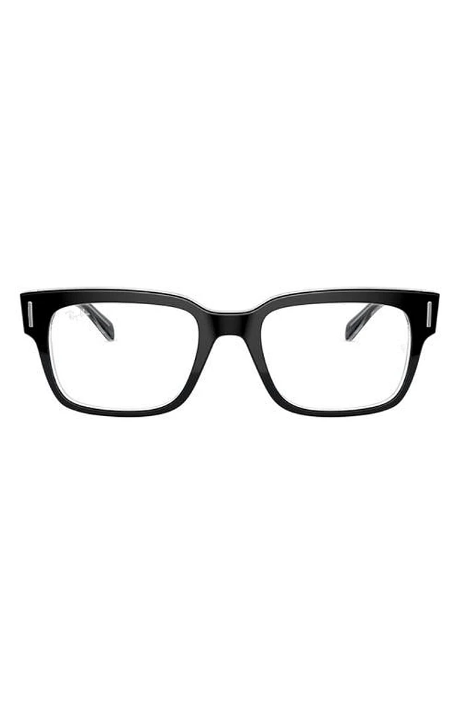 Ray-Ban Unisex 53mm Rectangular Optical Glasses in Top Black at Nordstrom