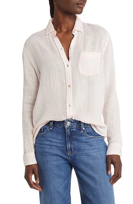 Rails Ellis Cotton Gauze Button-Up Shirt Petal at Nordstrom,