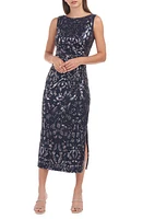 JS Collections Annie Sequin Midi Dress Navy/Blush at Nordstrom,