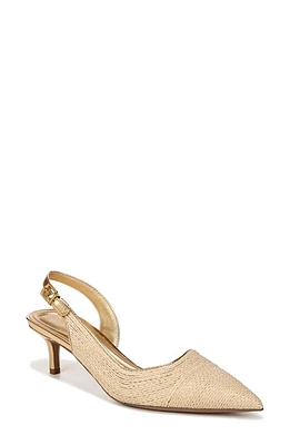 Sarto by Franco Kimberly Half d'Orsay Pointed Toe Kitten Heel Pump Naturalgold at Nordstrom,