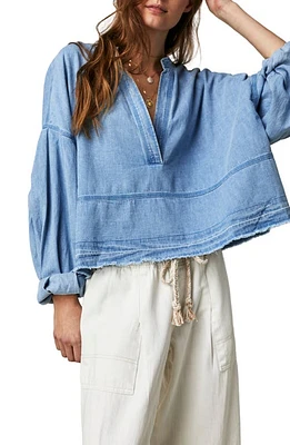 Free People Jude Oversize Boxy Denim Pullover Vintage Indigo at Nordstrom,