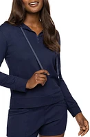 TravisMathew Horizon Line Quarter Zip Hoodie Navy at Nordstrom,