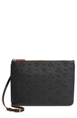 MCM Klara Monogram Leather Crossbody Pouch in Black at Nordstrom