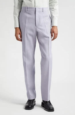 Jil Sander Flat Front Wool Grain de Poudre Pants Aster at Nordstrom, Us