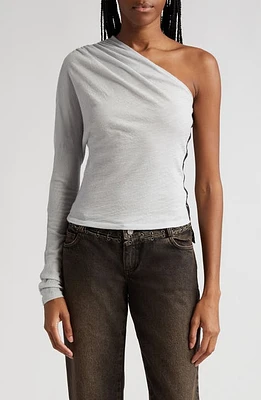 Miaou Katia One-Shoulder Wool Top Smoke at Nordstrom,