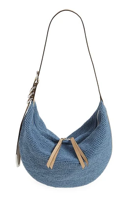 rag & bone Spire Straw Hobo Bag in Denim Blue at Nordstrom