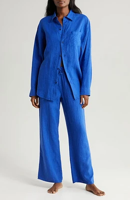 Desmond & Dempsey Long Sleeve Linen Pajamas at Nordstrom,