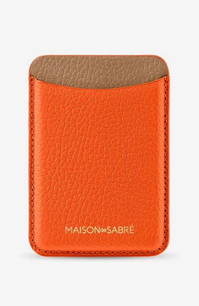 MAISON de SABRÉ Leather MagSafe Wallet in Manhattan Sandstone at Nordstrom