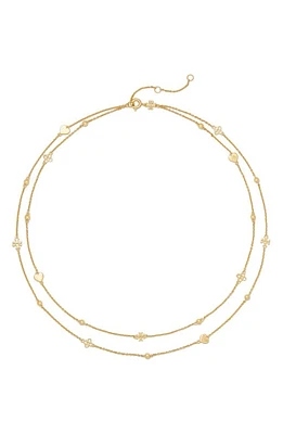 Tory Burch Kira Station Chain Layered Necklace in Tory Gold at Nordstrom