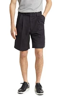 Berle Microfiber Pleated Shorts Black at Nordstrom,