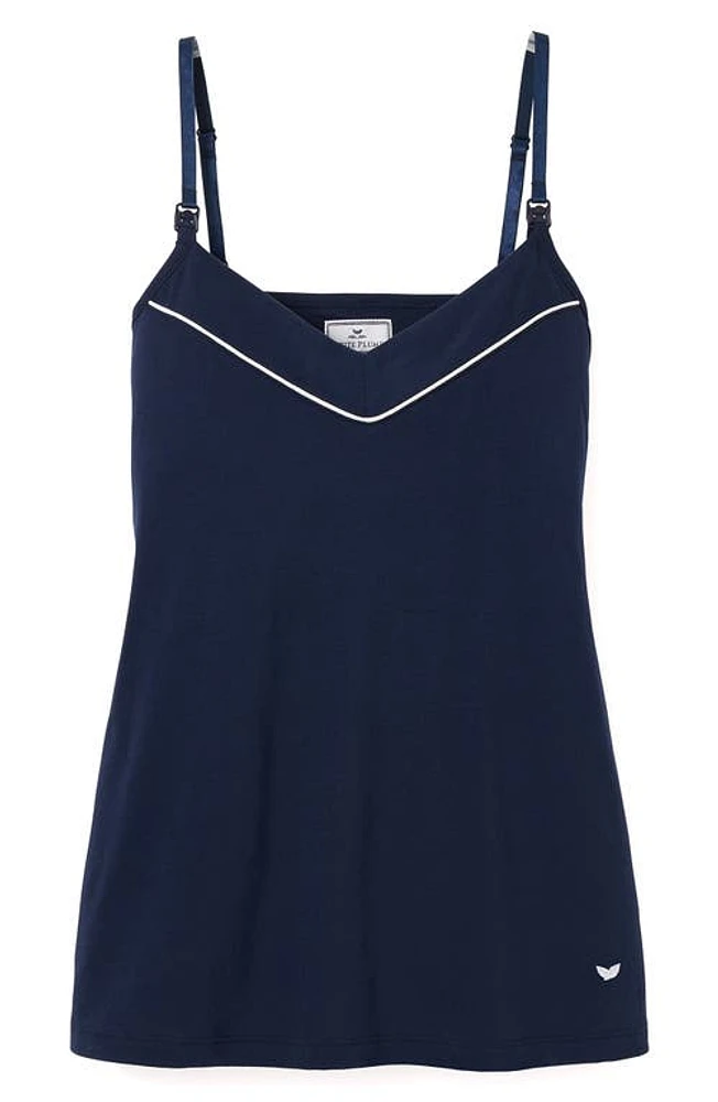 Petite Plume Luxe Pima Cotton Maternity/Nursing Camisole Navy at Nordstrom,