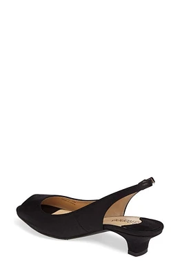 J. Reneé Jenvey Slingback Sandal Black Satin at Nordstrom,