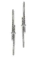 John Hardy Spear Diamond Hoop Earrings in Silver at Nordstrom