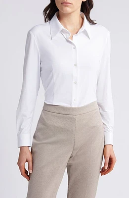 BOSS Solid Button-Up Shirt White at Nordstrom,