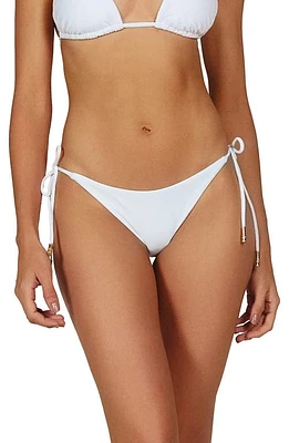 ViX Swimwear Solid Side Tie Bikini Bottoms White at Nordstrom,