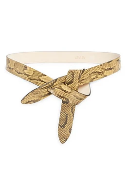 Isabel Marant Lecce Iconic Python Embossed Calfskin Leather Belt in Natural 23Nl at Nordstrom, Size Medium