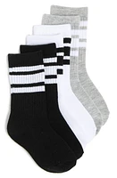 Nordstrom Kids' Assorted 3-Pack Crew Socks Black- Multi Varsity Pack at Nordstrom,