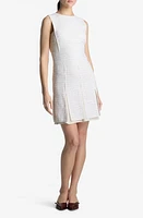 St. John Collection Sleeveless Sequin Tweed & Georgette Minidress Ivory Multi at Nordstrom,