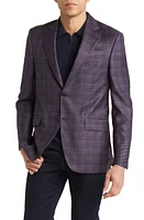 Peter Millar Tailored Fit Plaid Wool Sport Coat Dark Red at Nordstrom,