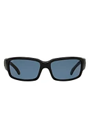 Costa Del Mar 59mm Polarized Wraparound Sunglasses in Shiny Black at Nordstrom