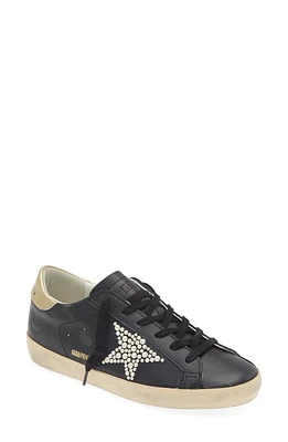 Golden Goose Super-Star Sneaker in Black/White/Gold at Nordstrom, Size 12Us