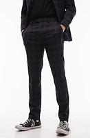 Topman Check Suit Pants Navy at Nordstrom,