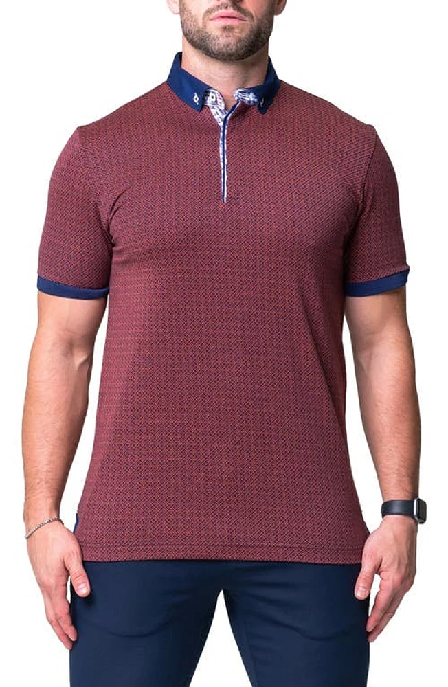 Maceoo Mozartopa Red Short Sleeve Cotton Polo at Nordstrom,