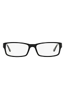 Polo Ralph Lauren 54mm Rectangular Optical Glasses in Shiny Black at Nordstrom