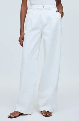 Madewell The Harlow High Waist Wide Leg Jeans Tile White at Nordstrom,