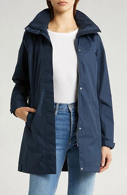 Helly Hansen Aden Waterproof Hooded Longline Rain Jacket Navy at Nordstrom,