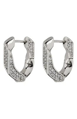 Luv AJ Pavé Cuban Link Hoop Earrings in Silver at Nordstrom