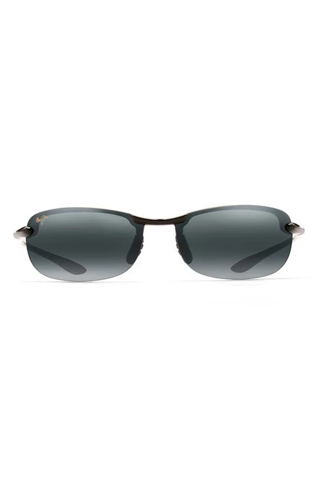 Maui Jim Makaha 63mm Polarized Round Sunglasses in Black at Nordstrom