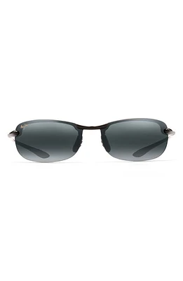 Maui Jim Makaha 63mm Polarized Round Sunglasses in Black at Nordstrom