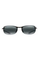 Maui Jim Makaha 63mm Polarized Round Sunglasses in Black at Nordstrom