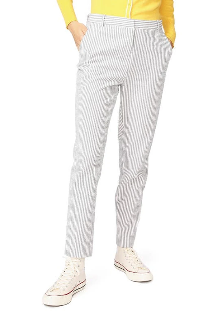 Court & Rowe Clean Finish Stretch Seersucker Trousers Stone Grey at Nordstrom,