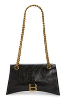 Balenciaga Crush Leather Shoulder Bag in Black at Nordstrom