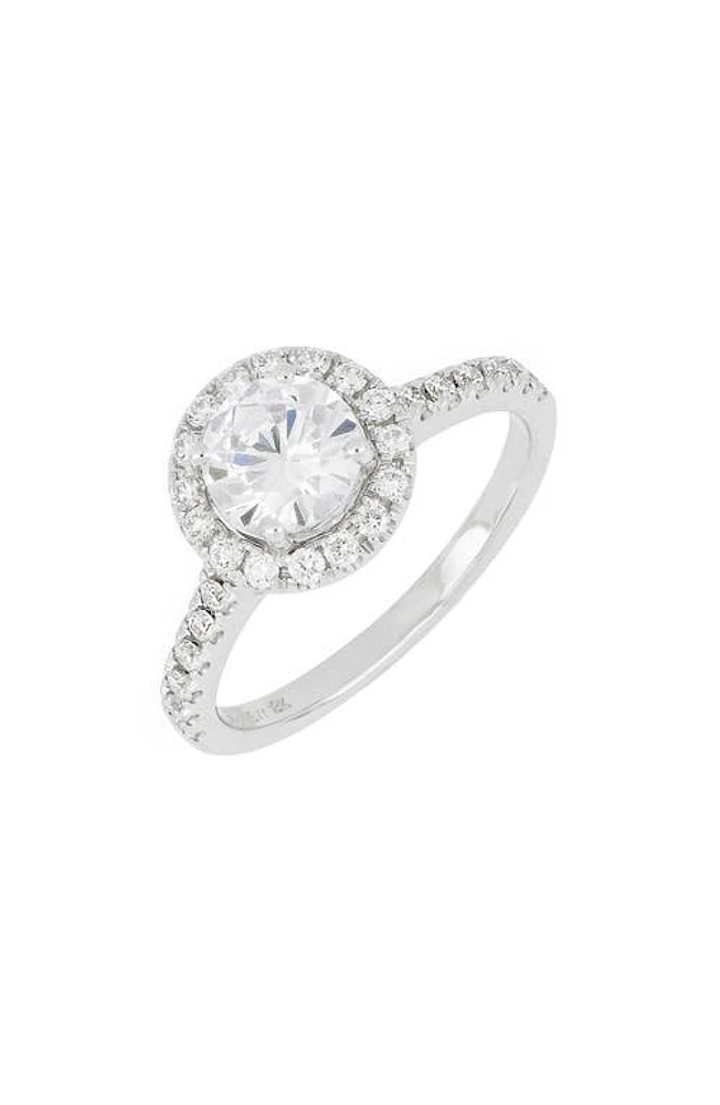 Bony Levy Pavé Diamond Halo Round Engagement Ring Setting in White Gold at Nordstrom, Size 6.5