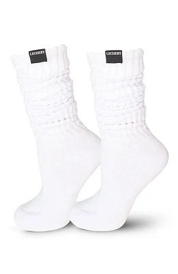 LECHERY Gender Inclusive Scrunch Crew Socks in White at Nordstrom