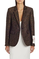 Golden Goose Dune Leopard Virgin Wool Blend Blazer in New Bison/Black at Nordstrom, Size 8 Us