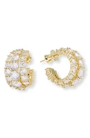 Melinda Maria Oh She Fancy Pavé Hoop Earrings in White Cubic Zirconia/Gold at Nordstrom