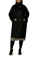 Marina Rinaldi Pure Wool Broadcloth Coat in Black at Nordstrom, Size 22W