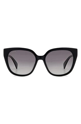 rag & bone 56mm Gradient Polarized Square Sunglasses in Black/Gray Polar at Nordstrom