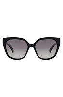 rag & bone 56mm Gradient Polarized Square Sunglasses in Black/Gray Polar at Nordstrom