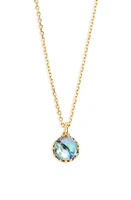 Kate Spade New York round crystal pendant necklace in Blue Multi at Nordstrom