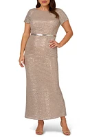 Adrianna Papell Belted Sequin Column Gown at Nordstrom,