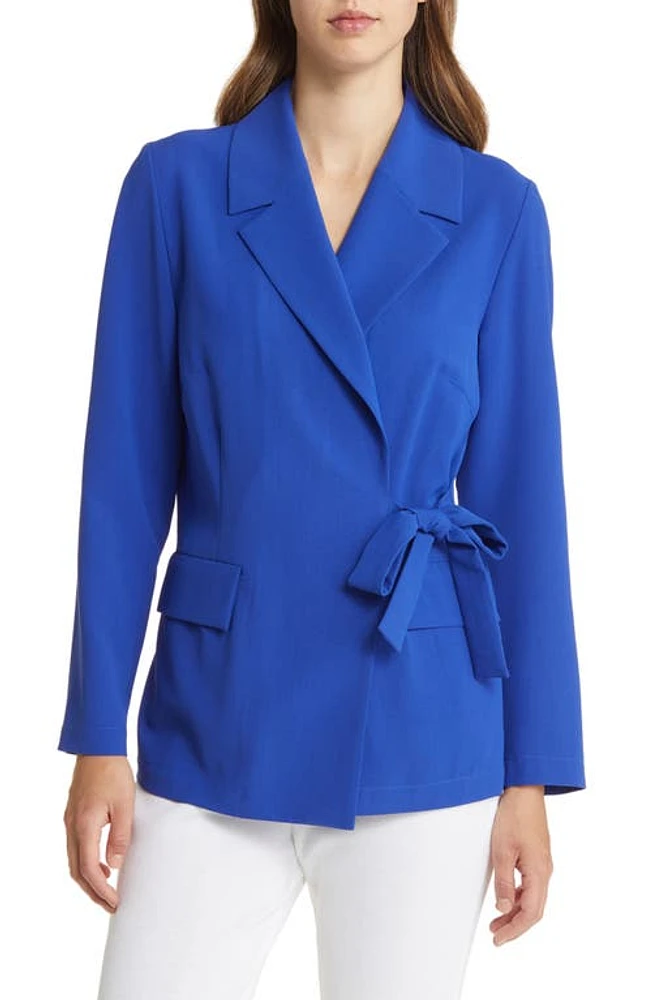 Misook Side Tie Blazer Satin Sky at Nordstrom,