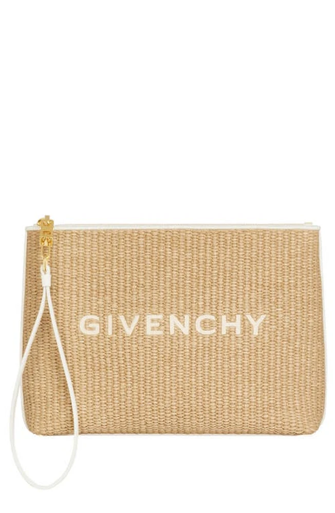 Givenchy Large Woven Raffia Pouch in Natural at Nordstrom