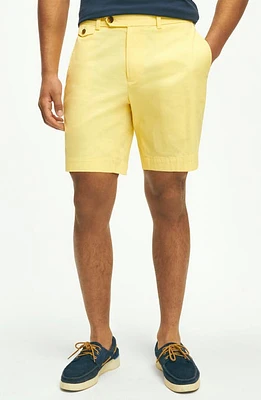 Brooks Brothers Flat Front Stretch Poplin Chino Shorts Pantone Popcorn at Nordstrom,